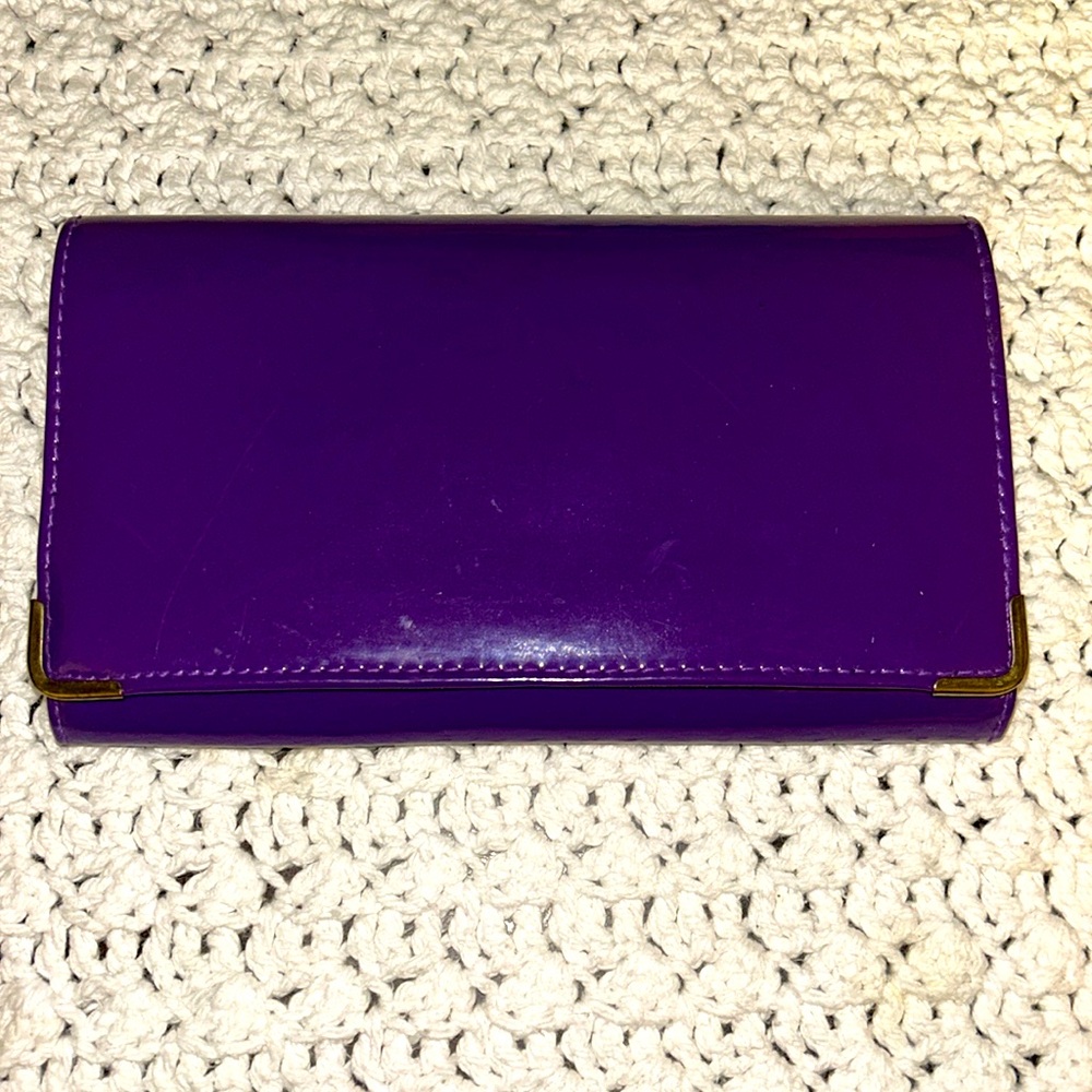 Vintage Purple Patent Leather Wallet, Star Brand
